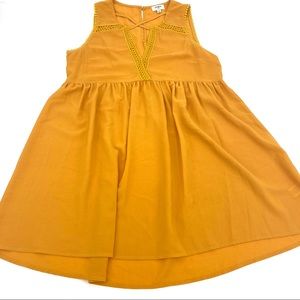 Umgee mustard yellow boho tunic dress M